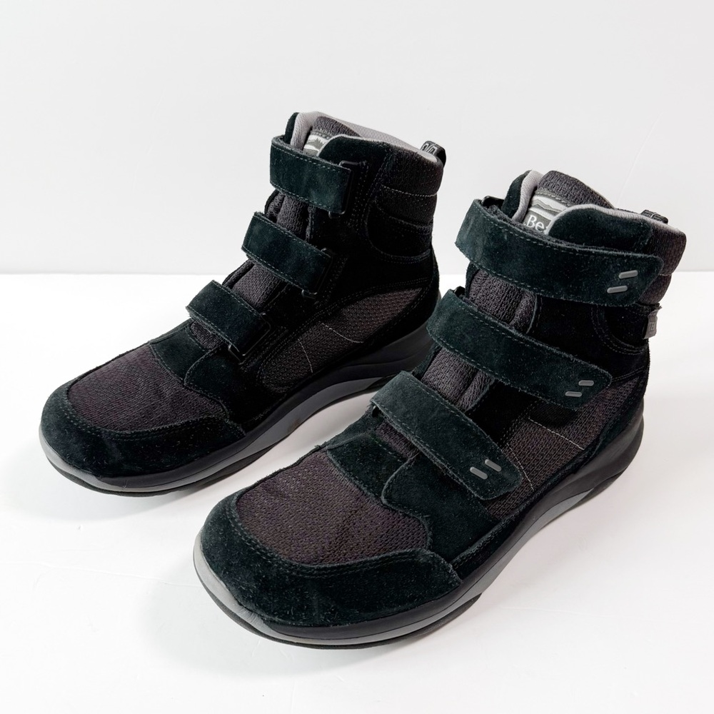L.L. Bean Men Black Suede Waterproof Primaloft Velcro Winter Boots US8.5 Outdoor
